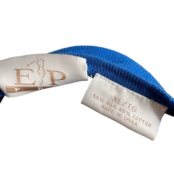 EP Pro Womens Silk Blend V Neck Sweater XL Blue Fine Knit 3/4 Sleeve Golfcore - Picture 3 of 4